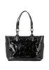 Embossed Signature Tote, &pound;50, Handbags, Black, Patent Leather, Back view